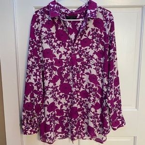 purple floral Banana Republic blouse